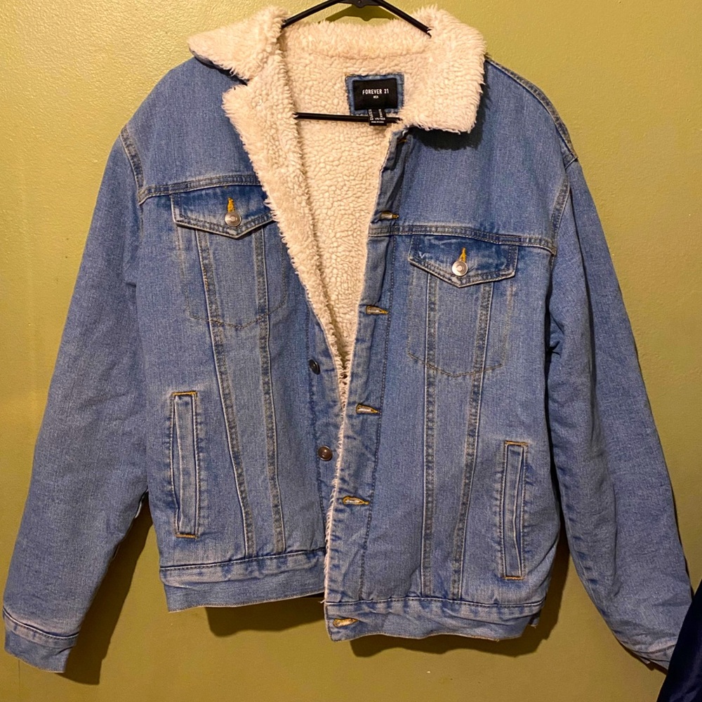 Denim sherpa jacket